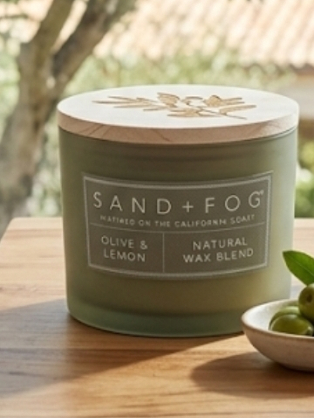 Sand & Fog 2-Wick Candle ~ Olive & Lemon ~ Natural Essential Oils